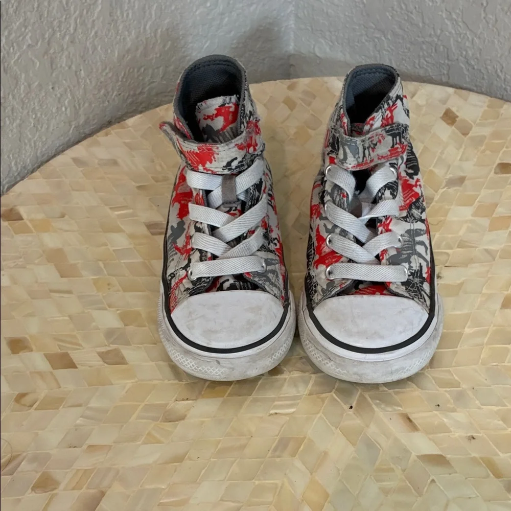 Stylish Kids High-Top Sneakers - Red and Black